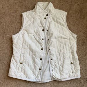 Liz Claiborne White Quilted Vest Size L